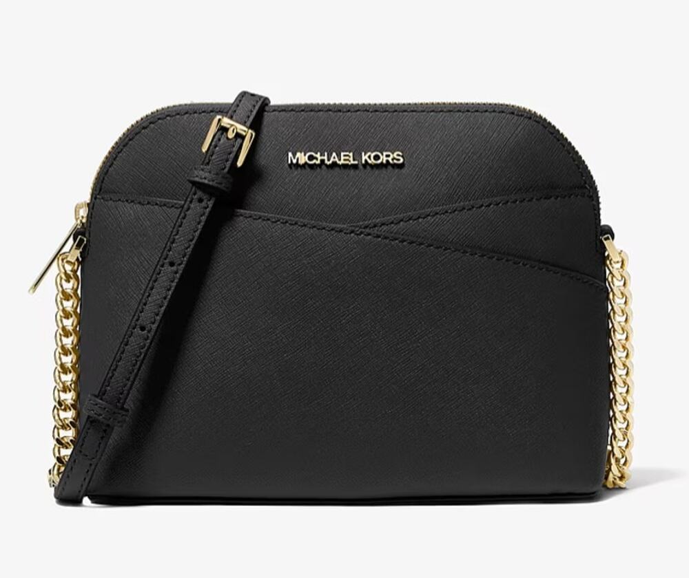 NWT Michael Kors Jet Set Travel Dome Crossbody Bag Black